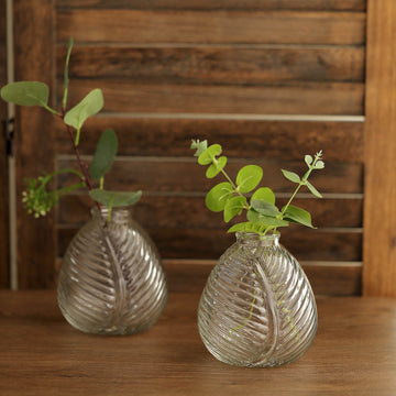 Elevate Your Decor with Clear Embossed Glass Bud Vases