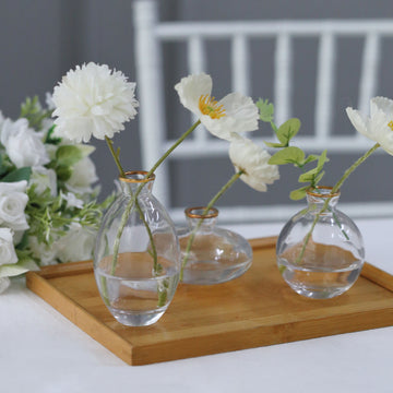 Sleek and Stylish Clear Glass Bud Vases - Perfect for Any Occasion