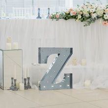 Vintage Galvanized Metal Marquee "Z" Letter Light Cordless With 16 Warm White LED 20"
