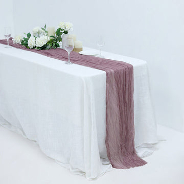 Violet Amethyst Gauze Cheesecloth Boho Table Runner 10ft
