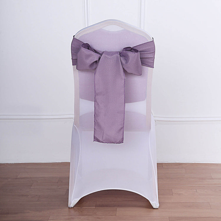Polyester Chair Sash in Violet Amethyst 6 Inch x 108 Inch 5 Pieces