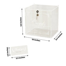 Clear Acrylic 3D Leaf Petal Card Box With Lock Key & Sign Stand 10X8.5X9.8 Inch