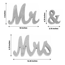 Silver Glittered Mr & Mrs Wooden Letter Photo Props
