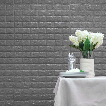 Elevate Your Décor with Metallic Silver Foam Brick Wall Panels