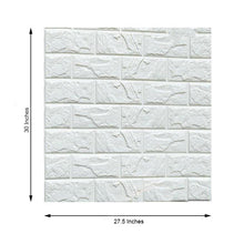 White Foam Brick Peel And Stick 3D Wall Tile Panels - Covers 58sq.ft