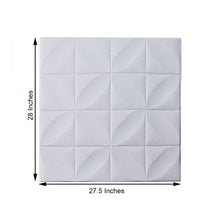 10 Pack | 52 Sq Ft 3D White Foam Self Adhesive Wall Panels - Diamond Design