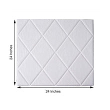 A white foam cushion with measurements of 24 inches and 24 inches, self adhesive wall panels, stick on panel & mirrors
