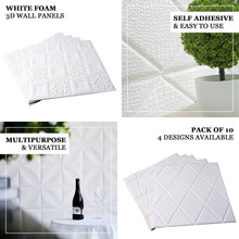 52 Sq Ft White 3D Foam Diamond Wall Panels Self Adhesive Ceiling Tiles