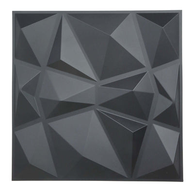 Geometric dark gray wall panel with a textured design