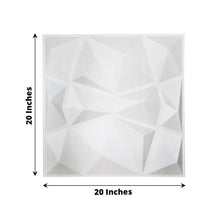 Self Adhesive PVC Matte White 3D Diamond Design Wall Tiles - Square with measurements of 20 inches and 20 inches