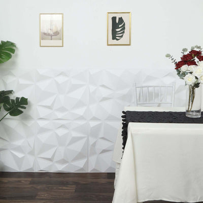 Decorative textured wall panels in a modern dining setup.