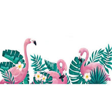 Flamingo And Palm Wall Decals In Green And Pink Easy To Remove#whtbkgd