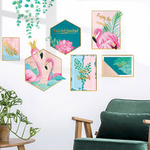 Tropical Wall Stickers With Flamingo & Palm Leaves