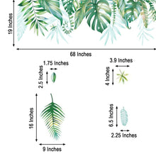 Wall Decals - PVC Green Assorted Tropical Leaves on a White Background