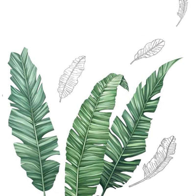 Tropical palm leaves illustration on a white background