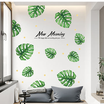 Create a Tropical Oasis with Green Monstera Wall Stickers