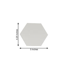 Silver Acrylic Hexagon Wall Stickers with measurements of 4.25 inches and 5 inches