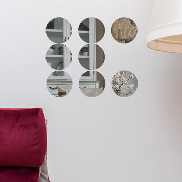 Create a Modern and Trendy Look with 12 Pack Acrylic Removable Wall Decals in Reflective Mirror