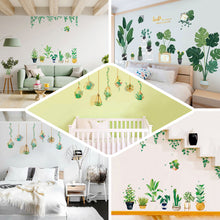 Green Hanging Leaves Wall Stickers For Home Decor