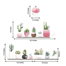 Wall Decals - PVC Green Succulent Potted Plants on Shelves