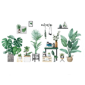 Create a Refreshing and Invigorating Atmosphere with Green Potted Plants/Planters Wall Decals