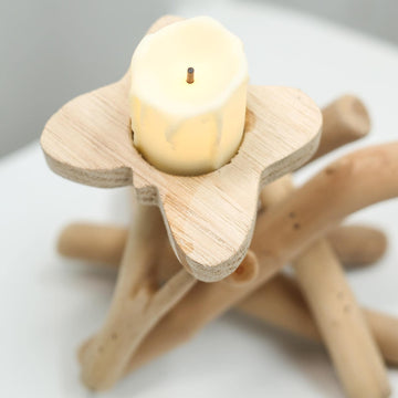 Enhance Your Event Decor with the Natural Driftwood Candle Holder