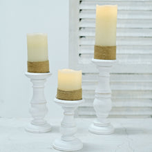 White Wooden Candle Holder Trio 10 Inch 8 Inch 6 Inch 