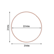 Steel Rose Gold Metal Hoop Circle with measurements of 22.5 inches and 24 inches