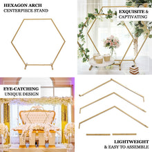 Hexagon Arch Gold Table Centerpiece Stand 24 Inch