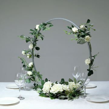 Add a Touch of Glamour to Your Event with the Silver Round Arch Wedding Centerpiece