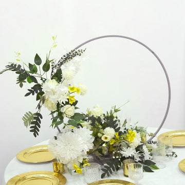 Elevate Your Table Decor with Silver Metal Round Hoop