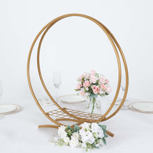 24 Inch Size Diameter Gold Metal Hoop Stand With Double Frame