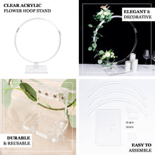 26 Inch Round Clear Acrylic Table Wedding Centerpiece Arch Hoop Wreath Stand 