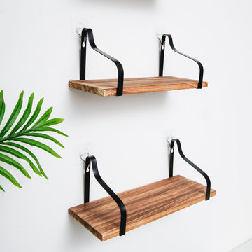 Enhance Your Decor with Rustic Wood / Metal Floating Wall Shelves