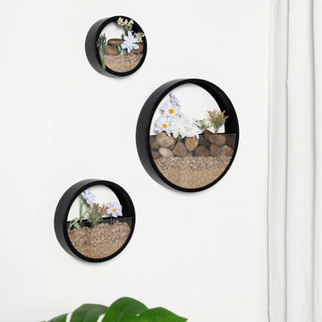 Enhance Your Space with Modern Black Half Moon Wall Planters