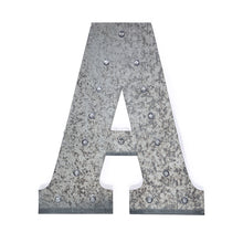 Large Silver Metal Letter A with Screws on it