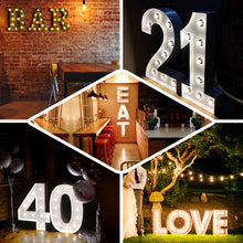 2 FT | Vintage Metal Marquee Number Lights Cordless With 16 Warm White LED - 8