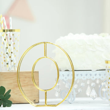 Elegant Gold Freestanding 3D Decorative Metal Wire Table Numbers