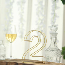 Gold 3D Decorative Wire Table Number 2 Tall Freestanding 8 Inch
