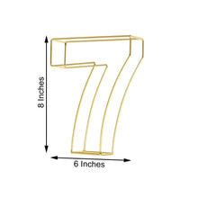 Gold wire number 7 with measurements of 8 inches and 6 inches