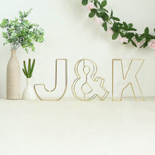 8" Tall - Gold Wedding Centerpiece - Freestanding 3D Decorative Wire Letter - J
