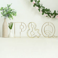 8" Tall - Gold Wedding Centerpiece - Freestanding 3D Decorative Wire Letter - P