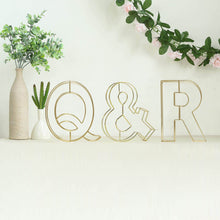 Gold 3D Decorative Wire Letter Q Tall Freestanding Centerpiece 8 Inch