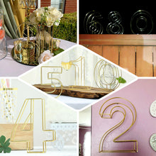 8" Tall - Gold Wedding Table Numbers - Freestanding 3D Decorative Metal Wire Numbers - 0