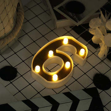 Create a Memorable Event with Warm White LED Light Up Numbers 6