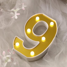 6 Gold 3D Marquee Numbers - Warm White 6 LED Light Up Numbers - 9