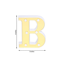 Yellow plastic letter b that is 6 inches tall and 5 inches wide