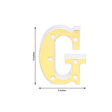 Yellow and White Plastic Frame with Mirror Front Letter G Marquee Light