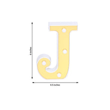 Indoor lighting - Plastic yellow and white letter with measurements of 6 inches and 4.5 inches