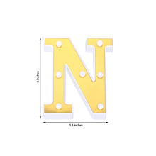 A yellow marquee light letter N that is 5.5 inches tall
